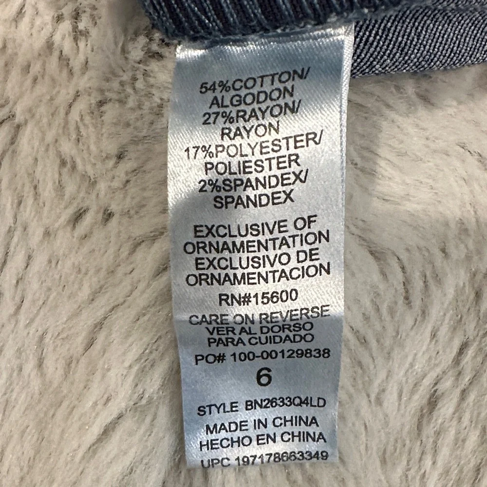 Democracy Ab Solution Crop Jeans Dark Wash Fray Hem Size 6 Sculpt Stretch - Picture 7 of 10